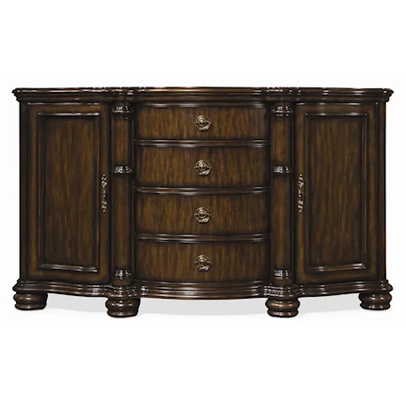 Bowed Front Buffet with Marble Top